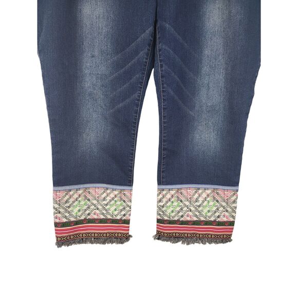 Hilary Radley Ankle Jeans 16 Womens Plus Size Boho Raw Hem Straight Leg - Picture 3 of 5